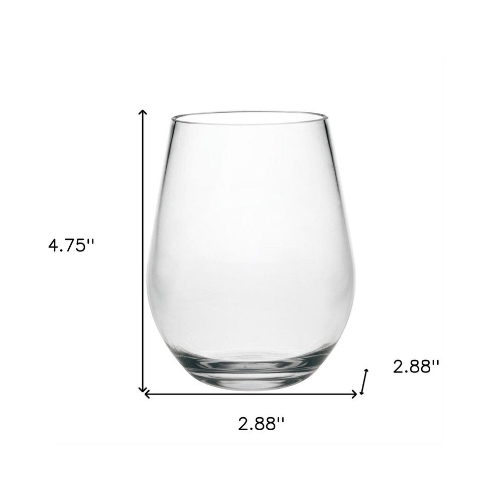 Juego de cuatro copas de vino multiusos sin tallo de plástico Tritan transparente
