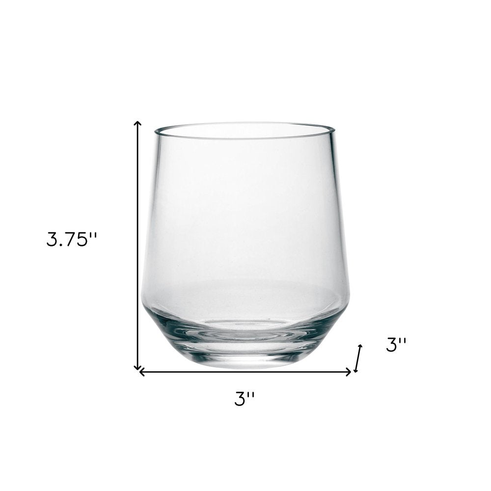 Juego de cuatro copas de vino multiusos con tallo de plástico Tritan transparente