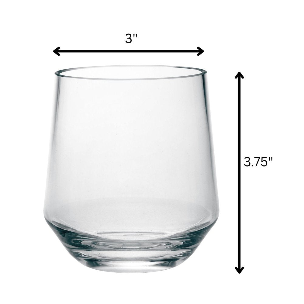 Juego de cuatro copas de vino multiusos con tallo de plástico Tritan transparente
