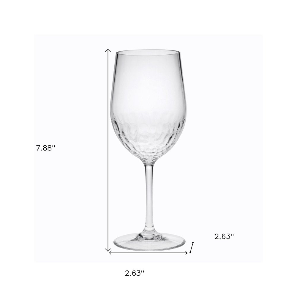 Juego de cuatro copas de vino multiusos con tallo de plástico Tritan transparente