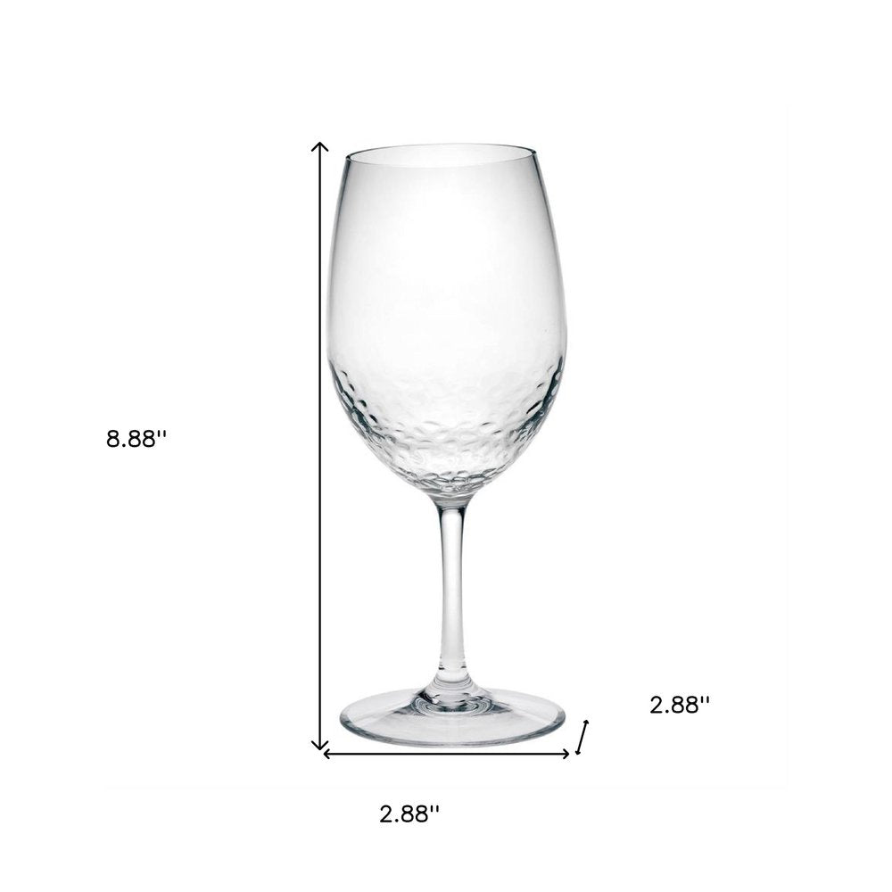 Juego de cuatro copas de vino multiusos con tallo de plástico Tritan transparente