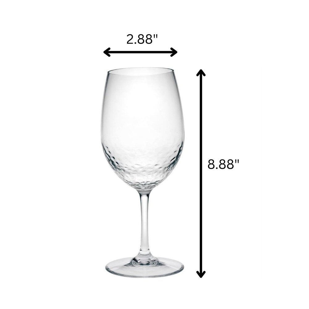 Juego de cuatro copas de vino multiusos con tallo de plástico Tritan transparente