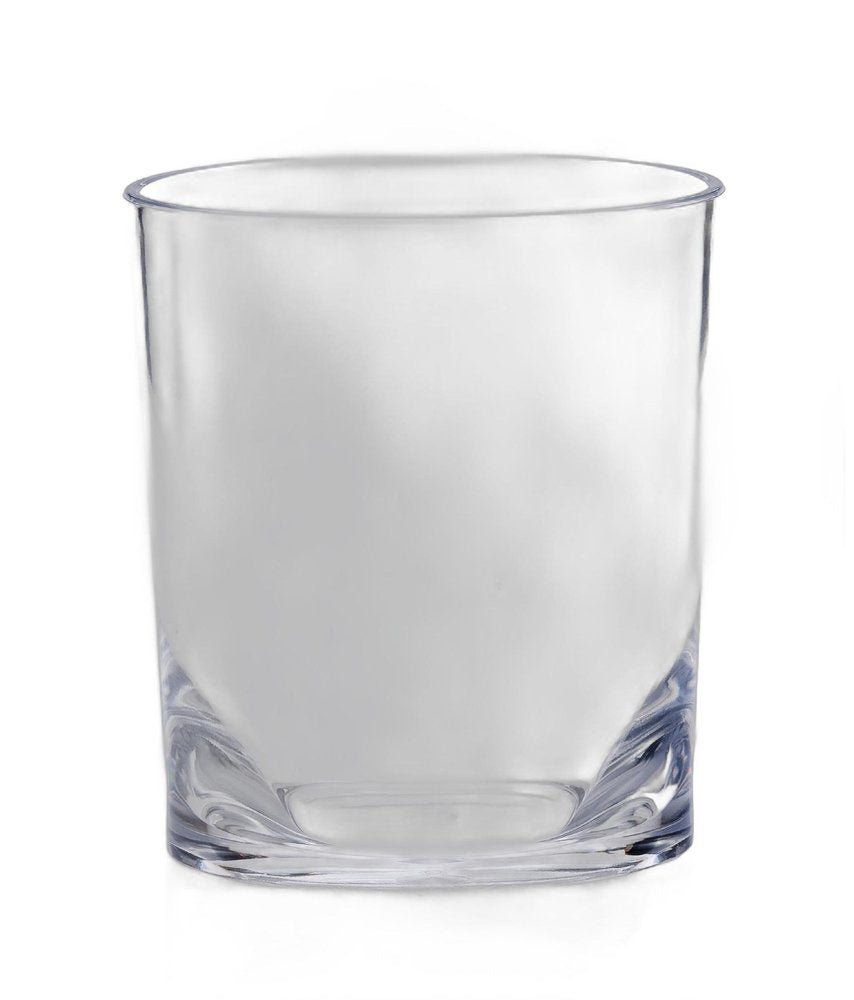 Juego de cuatro vasos de whisky sin tallo de acrílico transparente