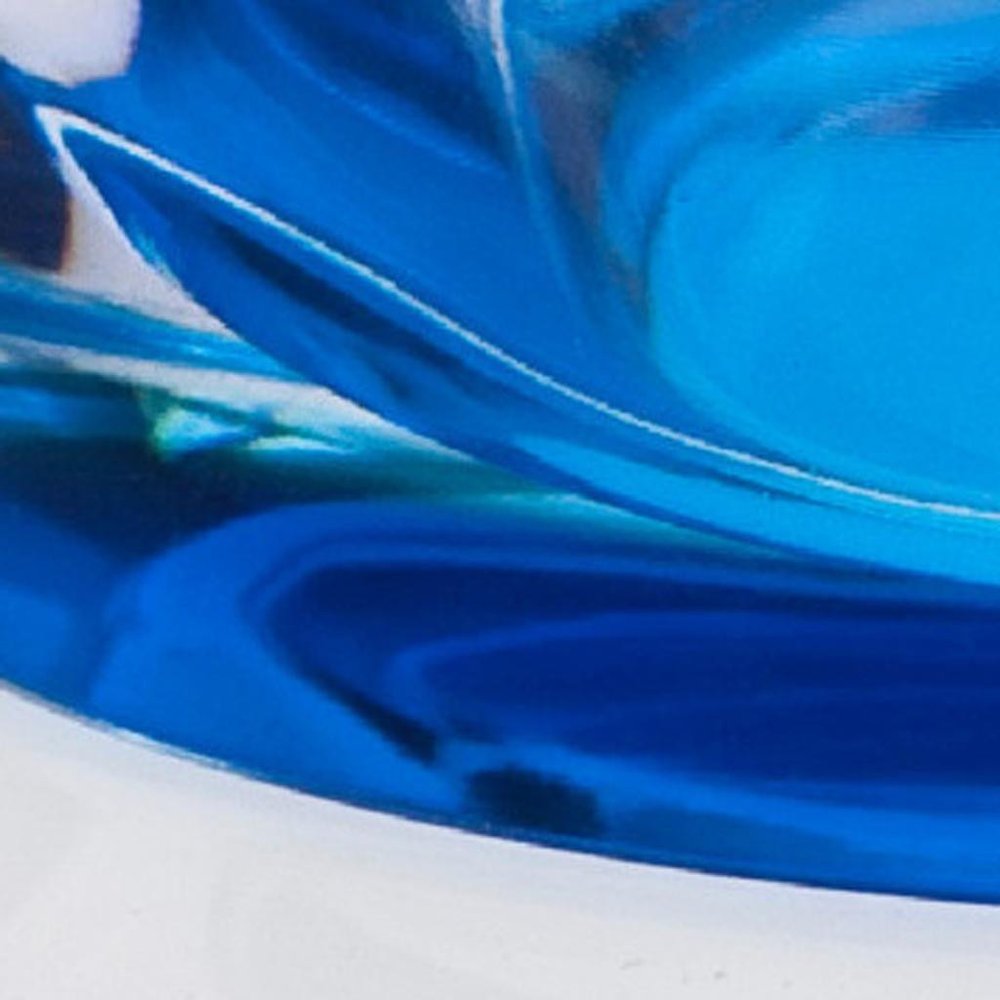 Juego de cuatro vasos altos de acrílico transparente y azul