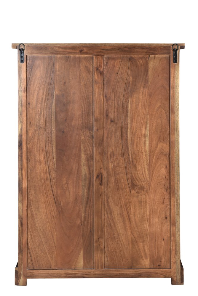 Cómoda de cinco cajones de madera maciza marrón oscuro de 36"