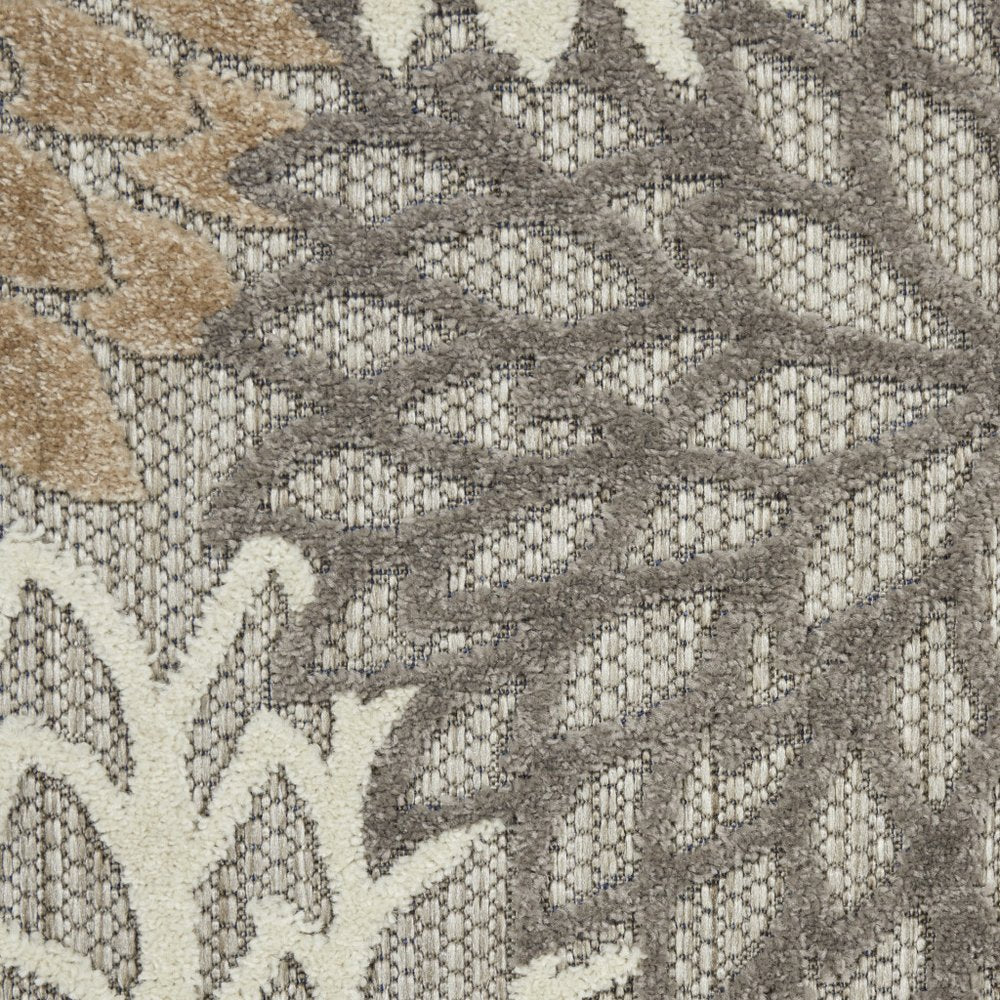 10' Gray and Ivory Indoor Outdoor Area Rug