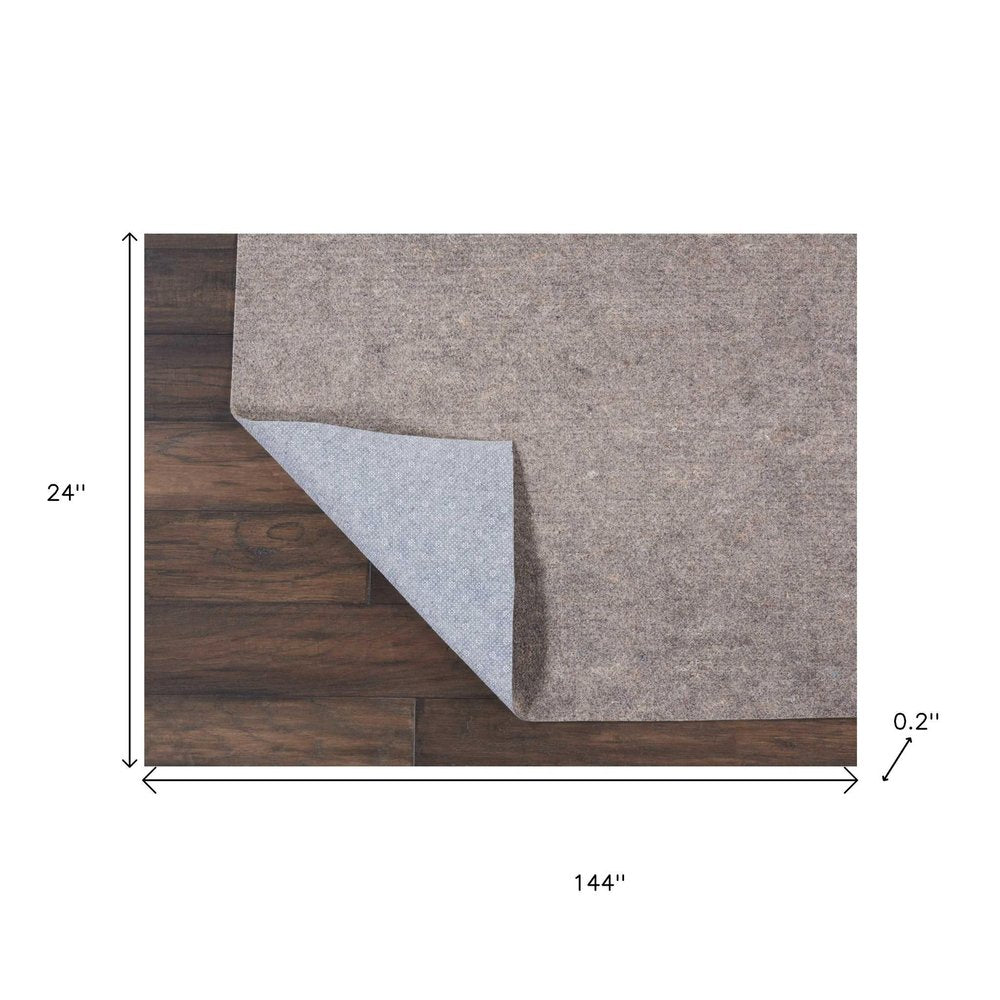 2' X 12' Gray Non Slip Rug Pad