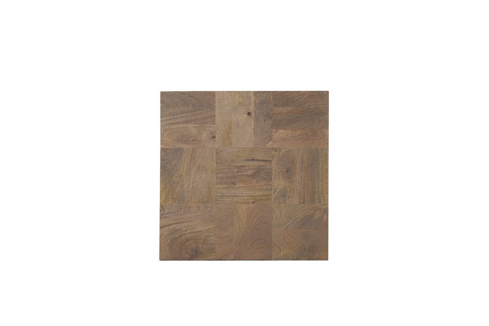 22" Black And Brown Solid Wood Square End Table