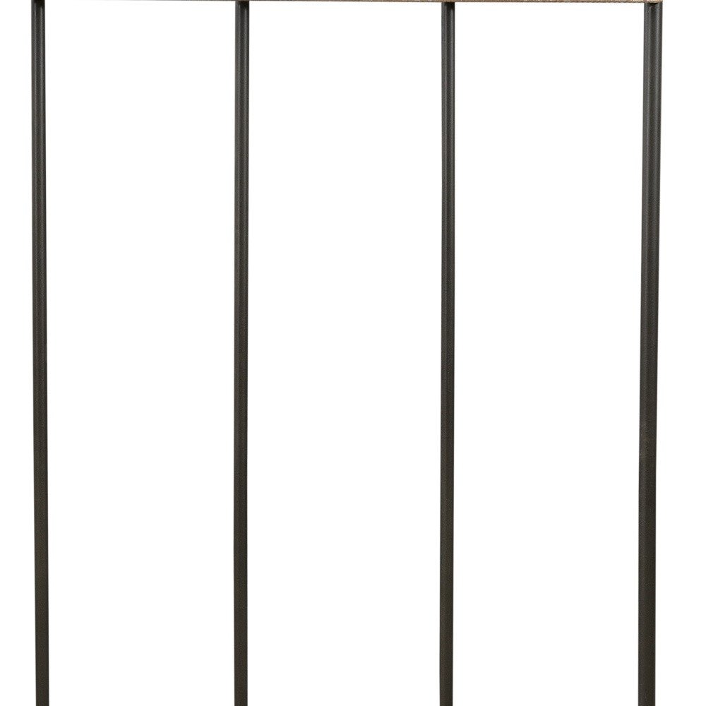 Perchero independiente de 180 cm con cuatro ganchos de madera maciza y metal negro y marrón