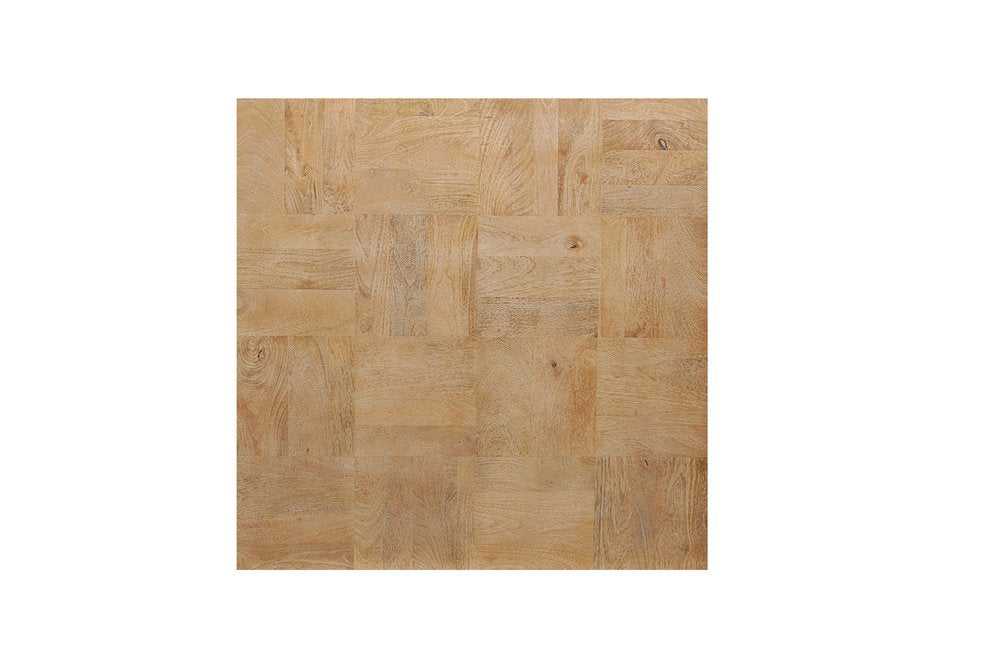 40" Brown and Black Solid Wood Square Block Coffee Table