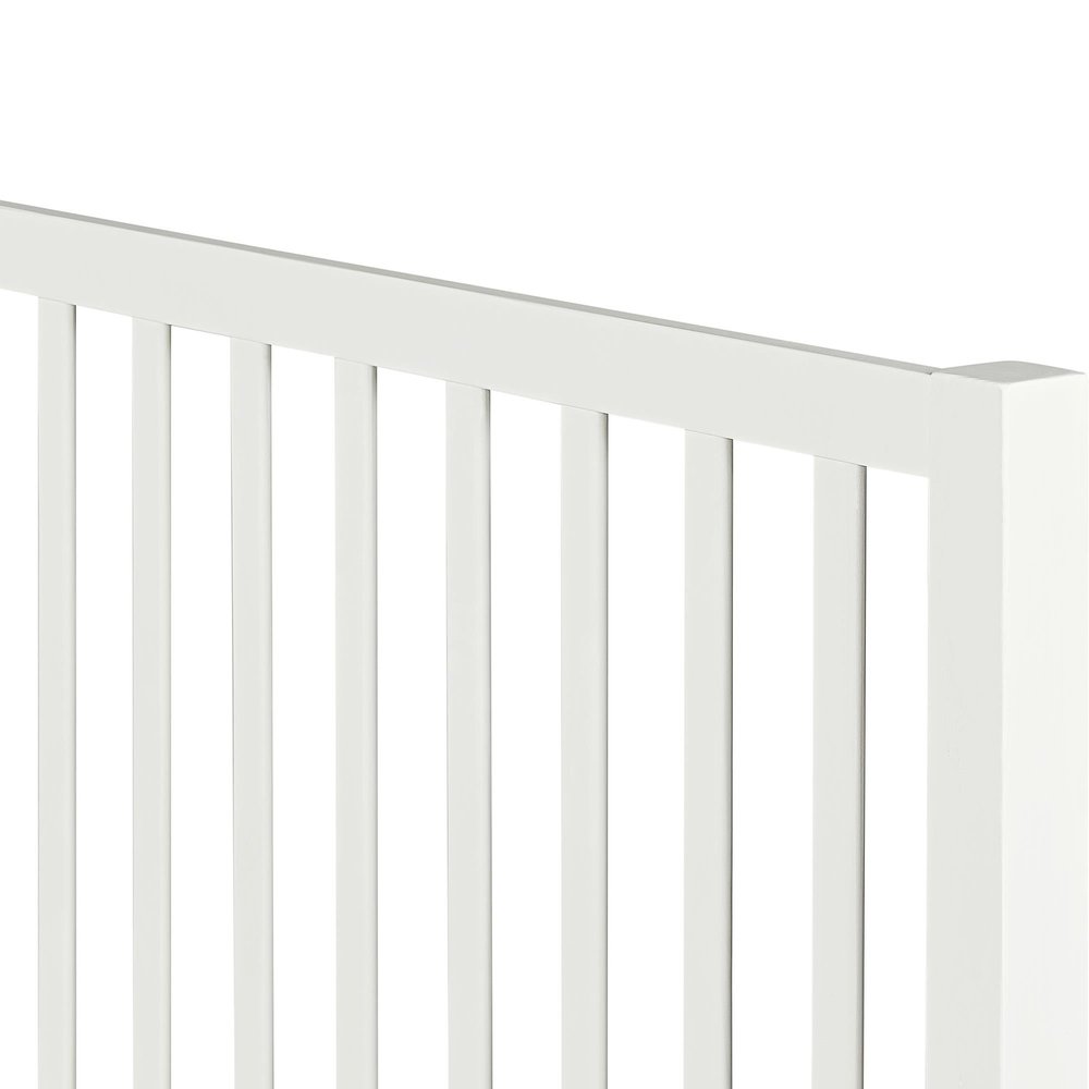 White Slat Back Solid Wood Queen Bed Frame