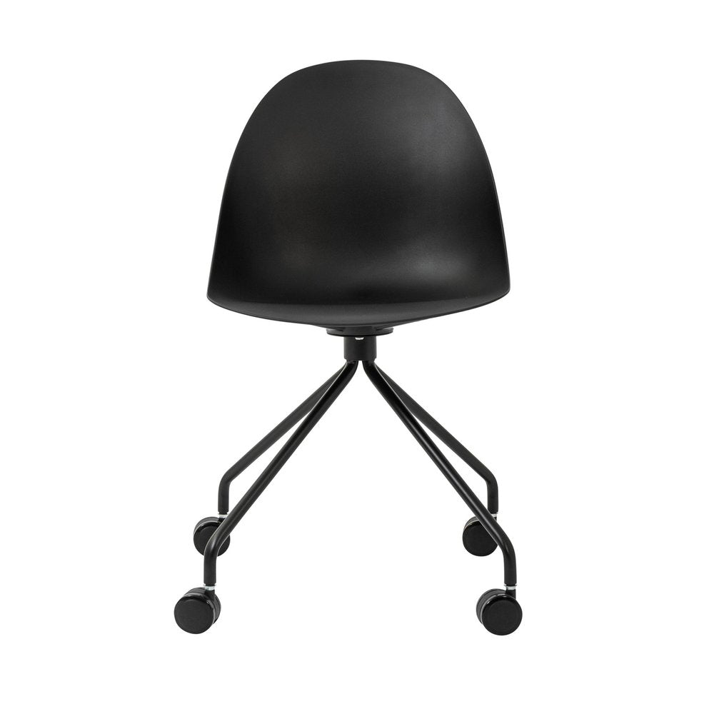 Black Steel and Heavy Duty Plastic Swivel Rolling Conference Office Chair