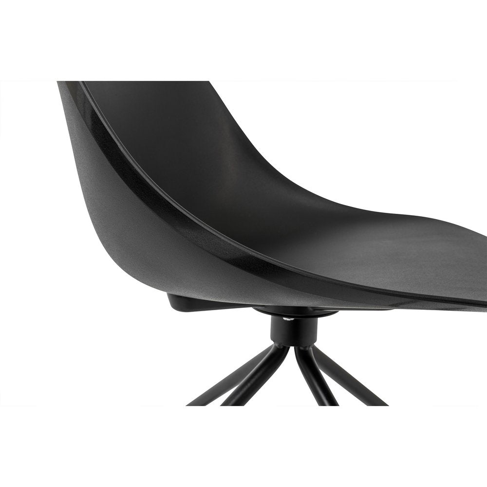 Black Steel and Heavy Duty Plastic Swivel Rolling Conference Office Chair