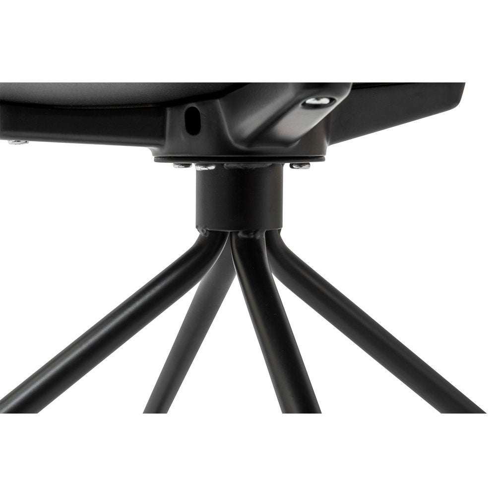 Black Steel and Heavy Duty Plastic Swivel Rolling Conference Office Chair