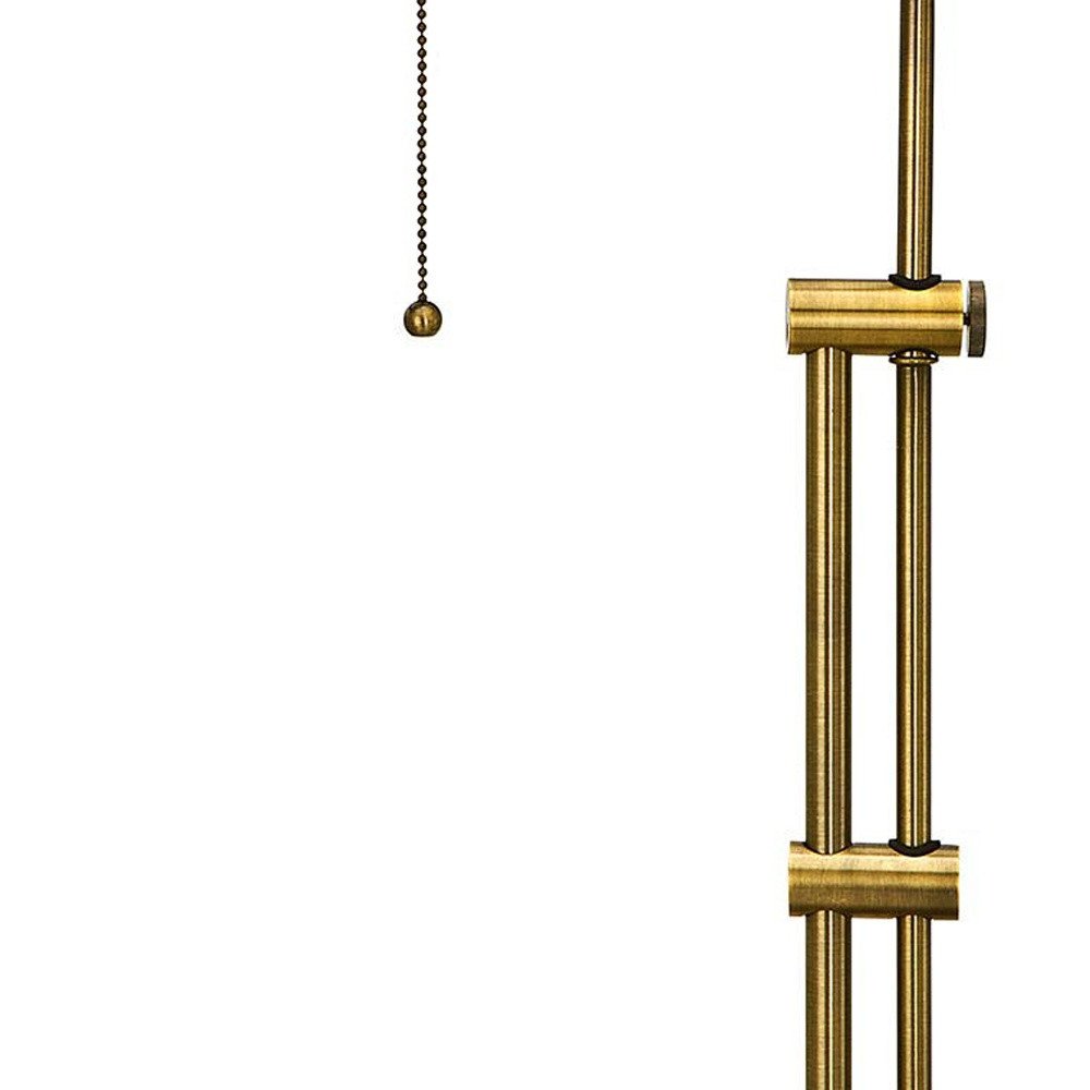 Lámpara de mesa ajustable de metal bronce de 26" con pantalla rectangular de latón envejecido