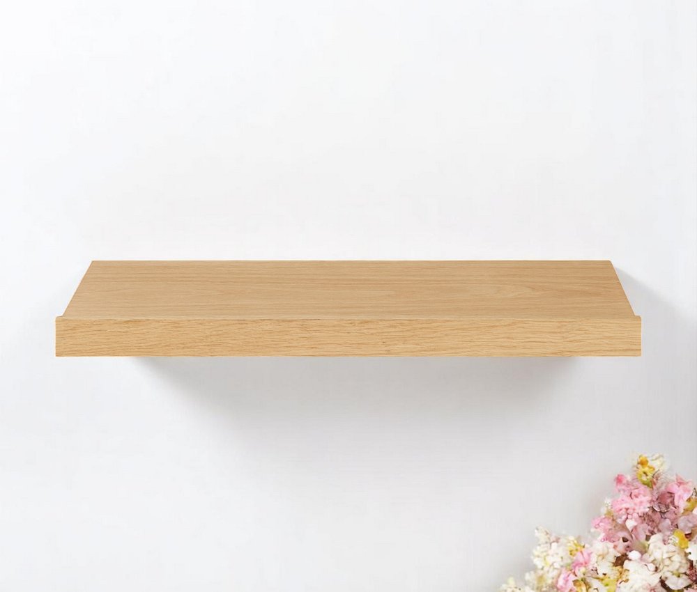 23" Oak Wood Wall Mounted Floating Shelf