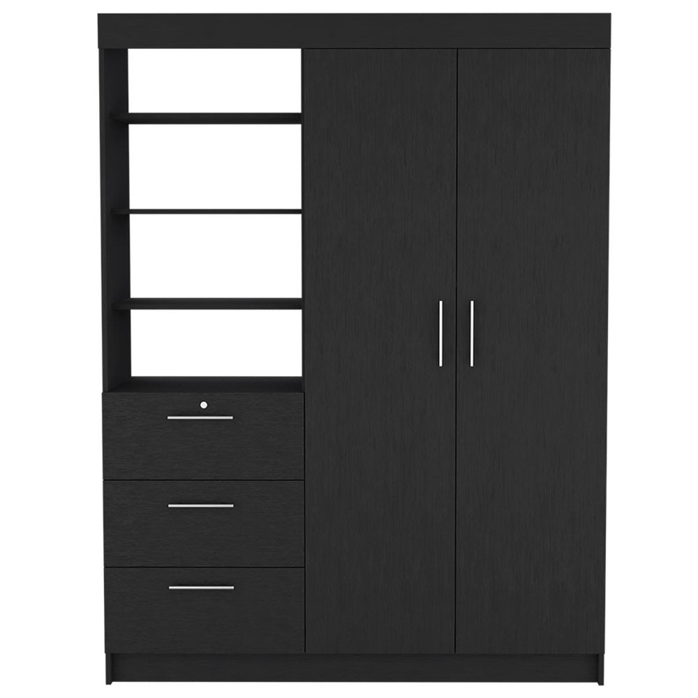 59" White Three Drawer Combo Dresser