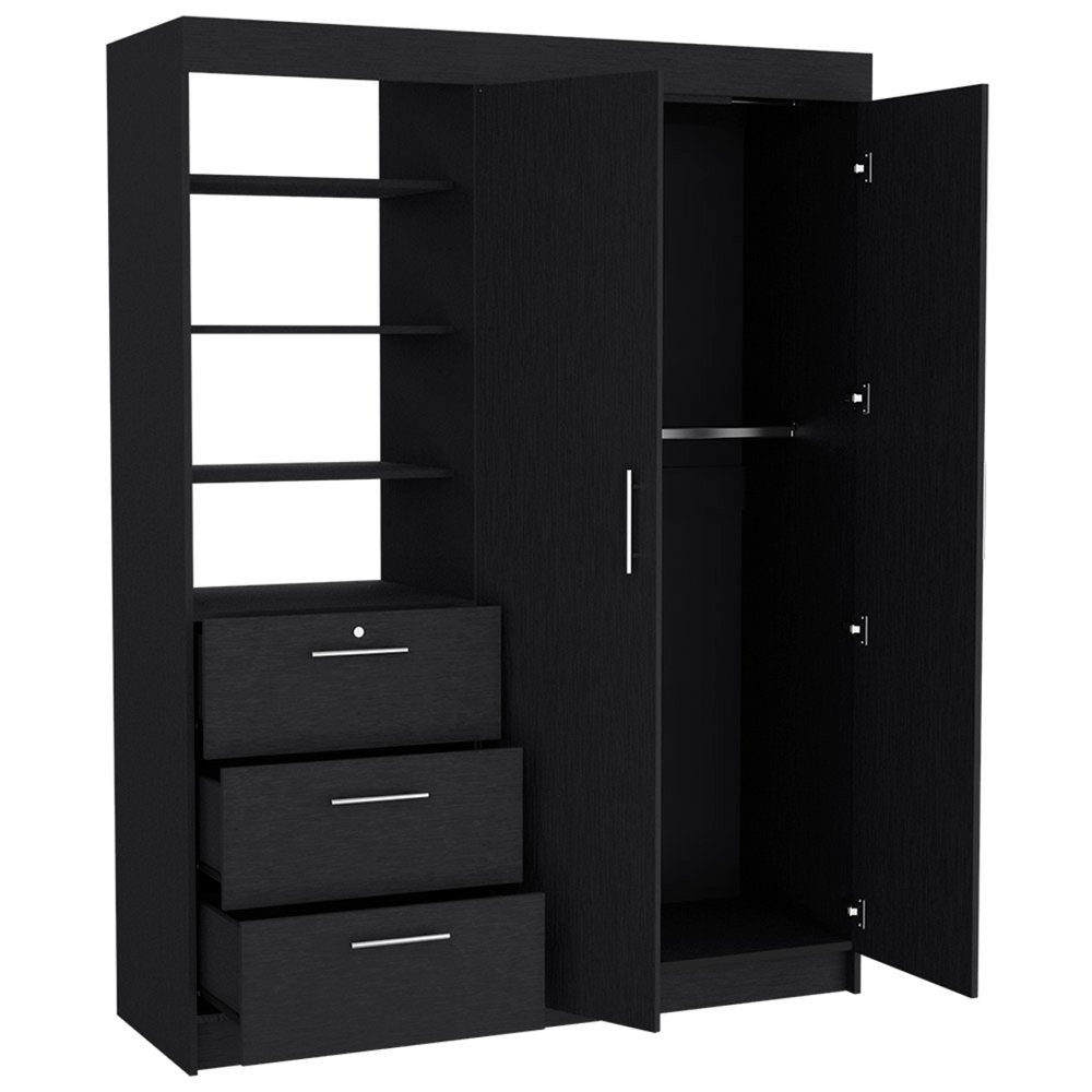 59" White Three Drawer Combo Dresser