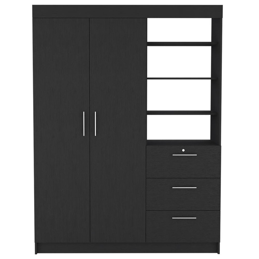 59" White Three Drawer Combo Dresser