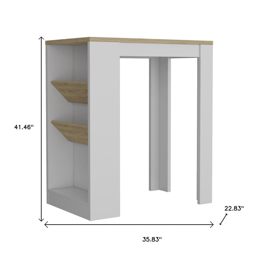 Conjunto de dos islas de cocina y armarios de despensa de madera de roble y blanco