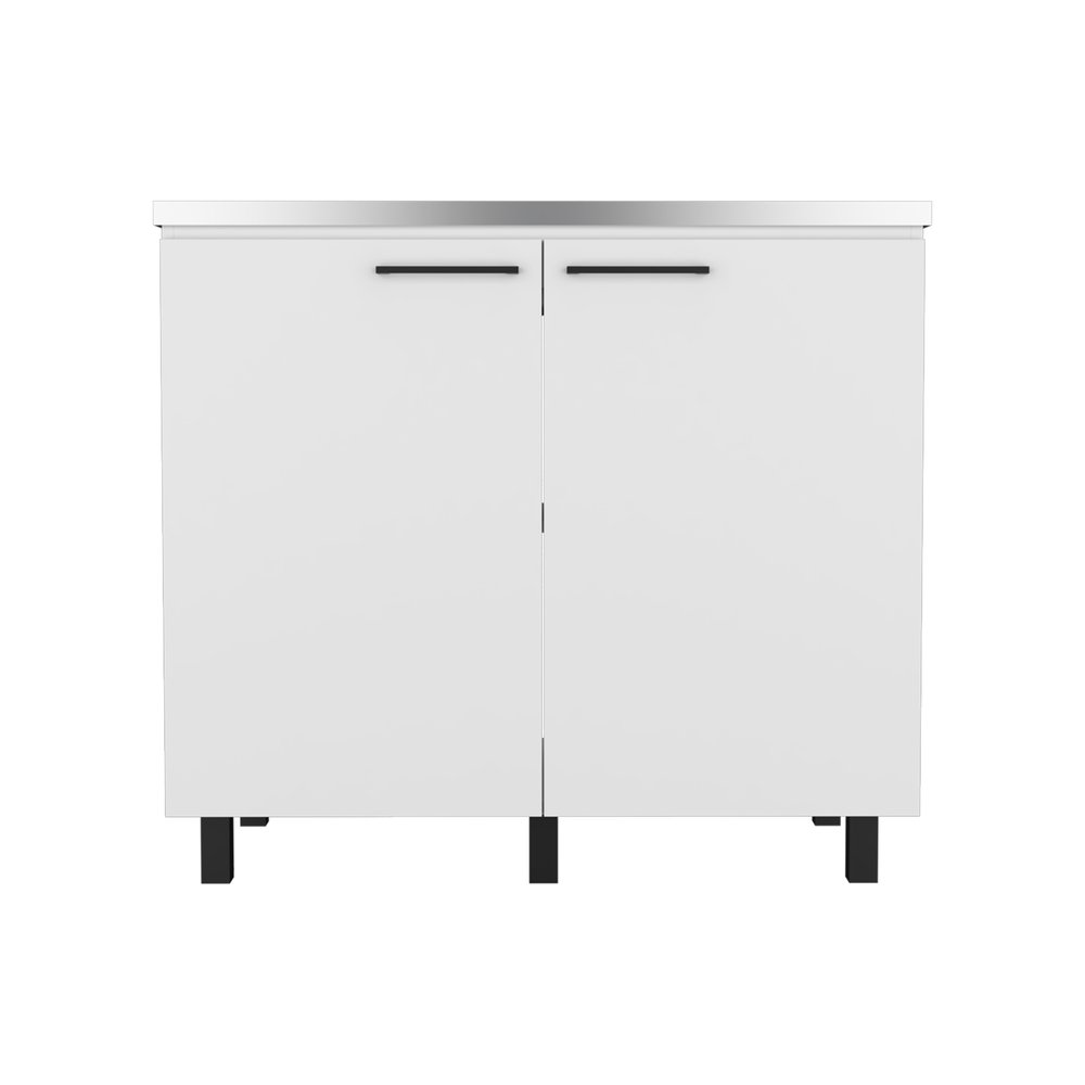 39" White Accent Cabinet With Two Shelves