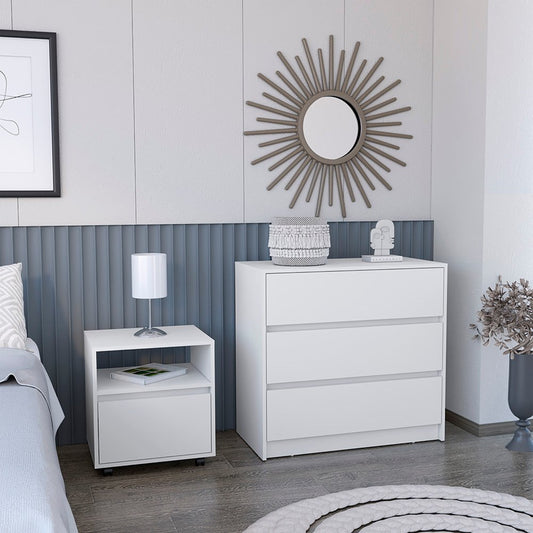 Juego de dormitorio blanco de dos piezas