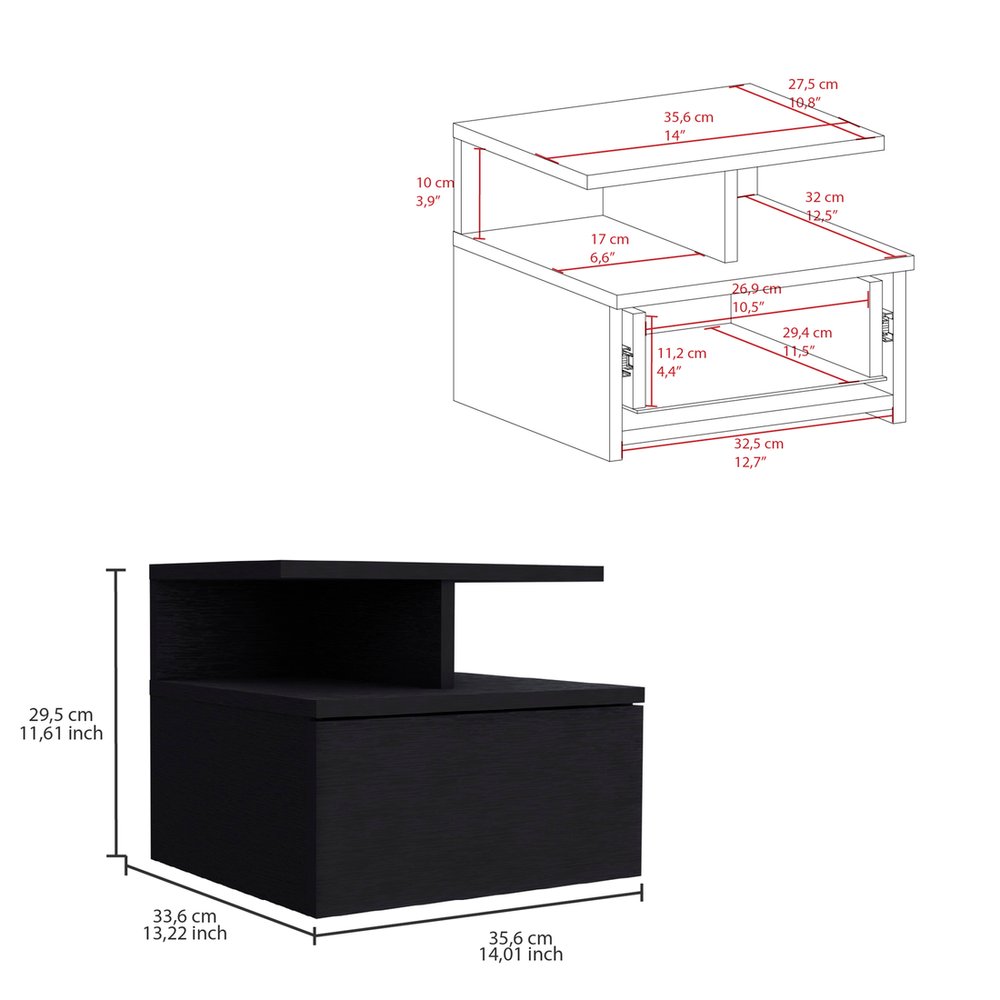 Two Piece Black Bedroom Set