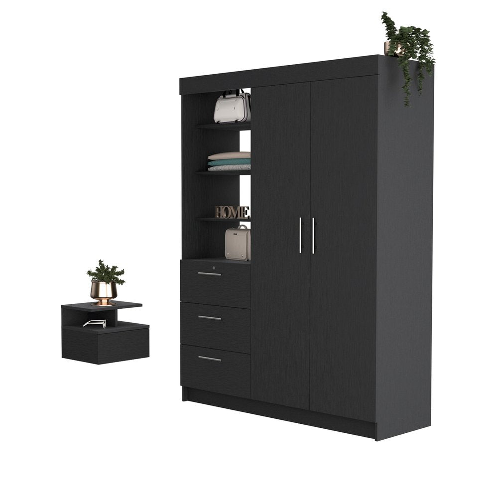 Two Piece Black Bedroom Set