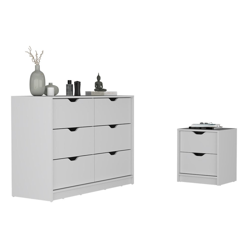 Two Piece White Bedroom Set