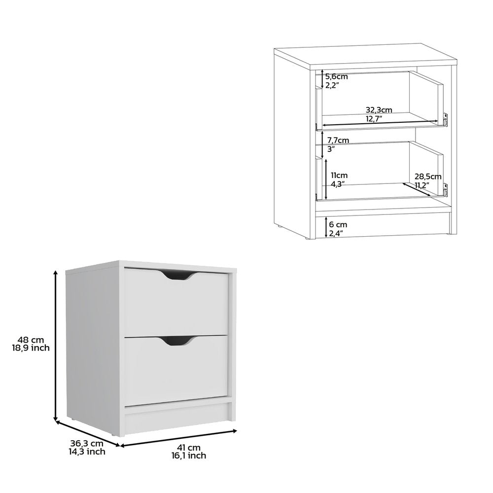 Two Piece White Bedroom Set