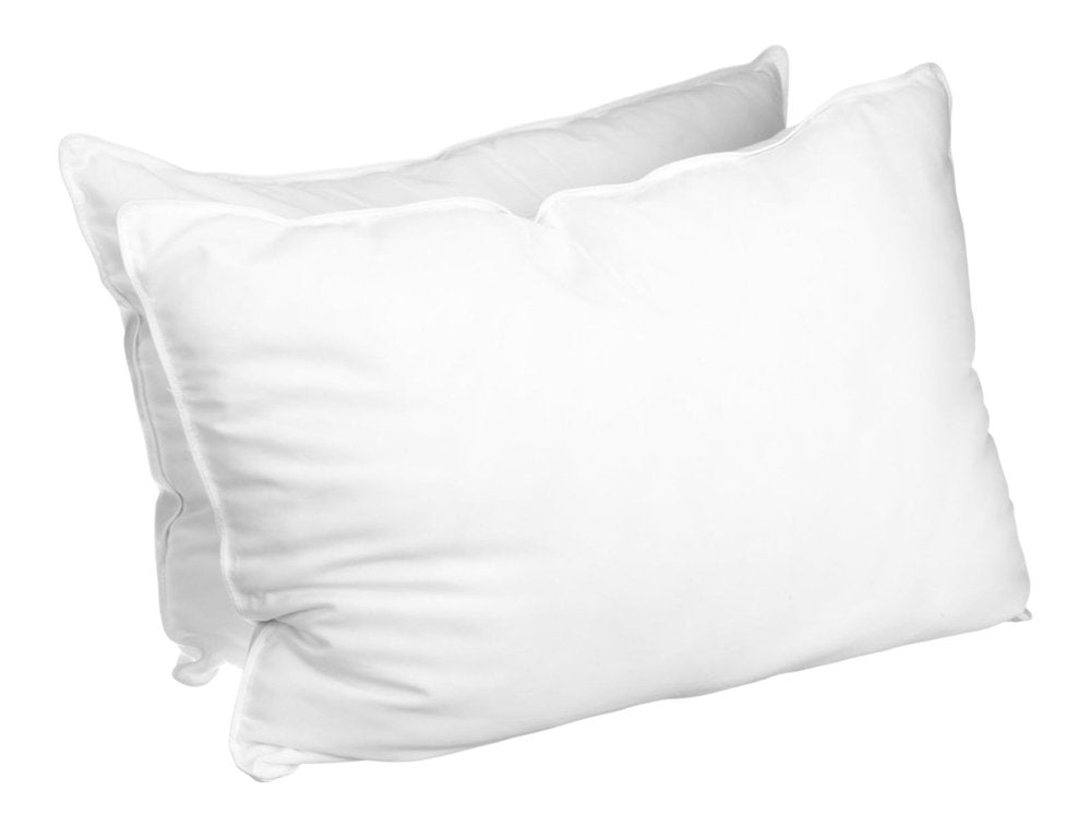 Juego de dos almohadas de microfibra hipoalergénicas tamaño king con relleno alternativo de plumón.