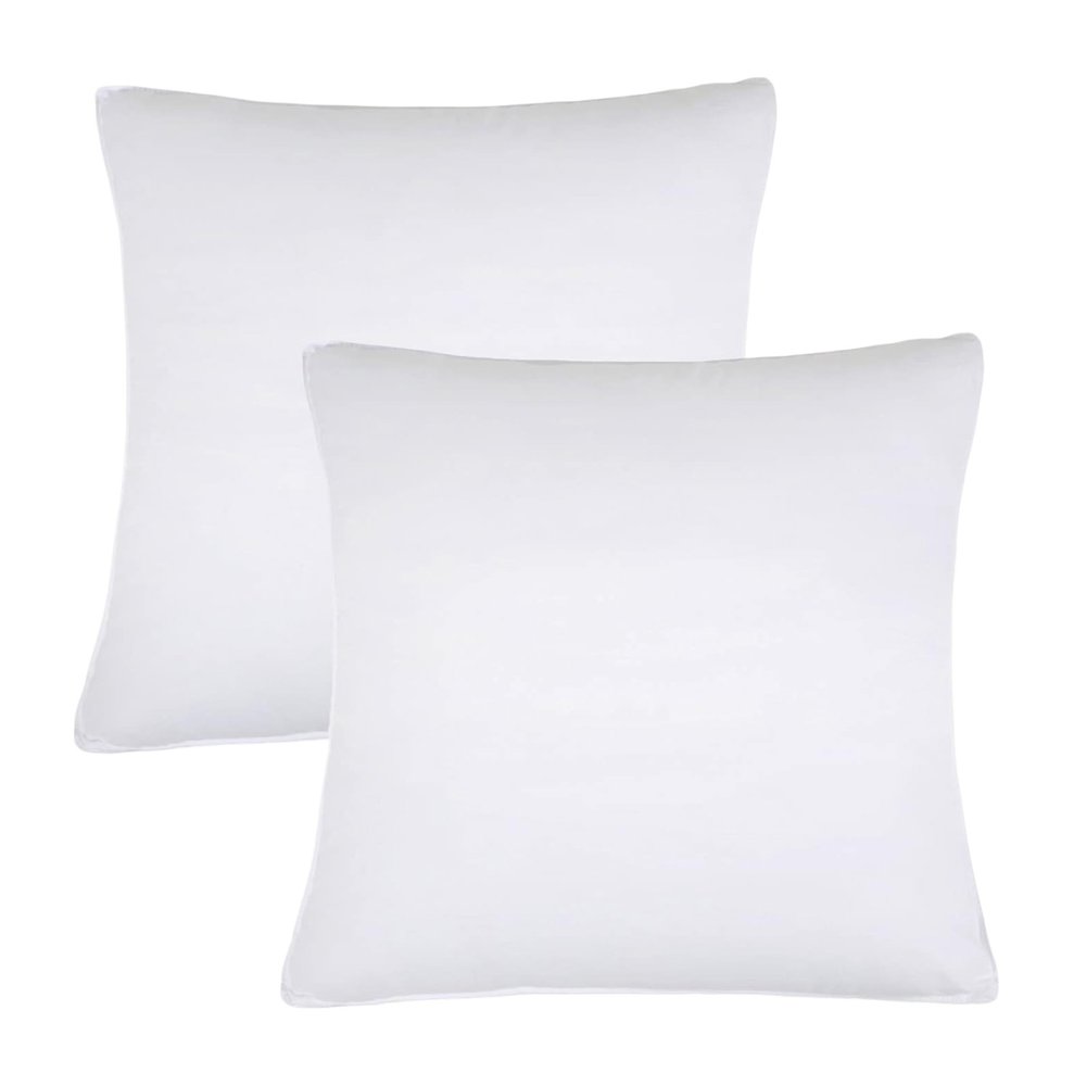 Juego de dos almohadas de microfibra hipoalergénicas de tamaño europeo, de plumón alternativo.