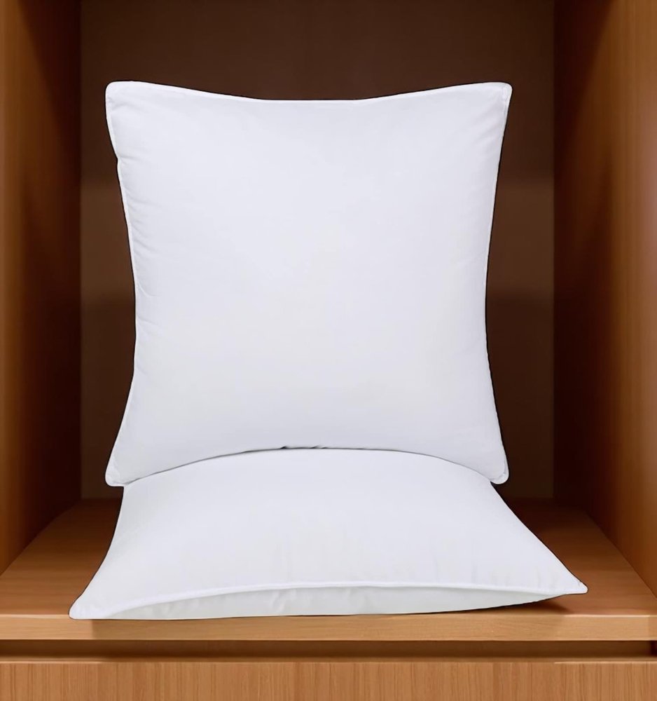 Juego de dos almohadas de microfibra hipoalergénicas de tamaño europeo, de plumón alternativo.