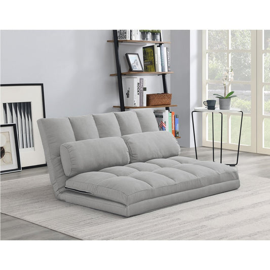 Sofá cama convertible tipo futón gris de 45" con cojines