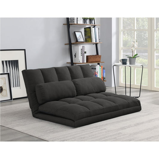 Sofá cama convertible tipo futón gris de 45" con cojines