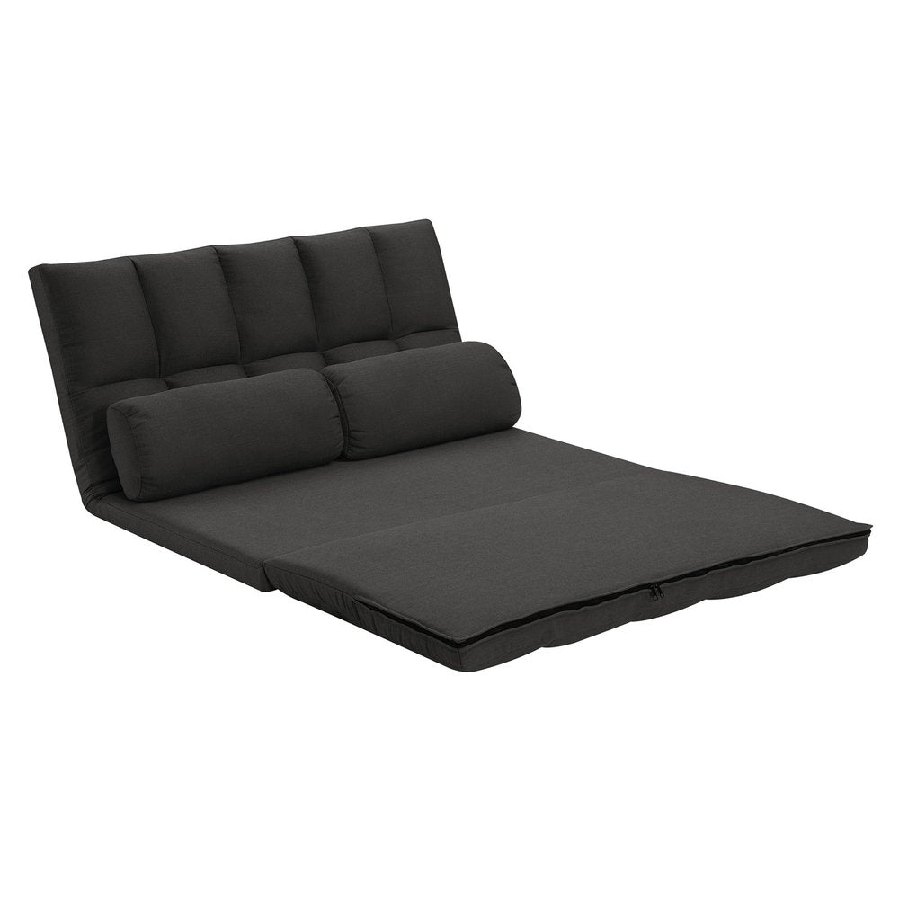 Sofá cama convertible tipo futón gris de 45" con cojines