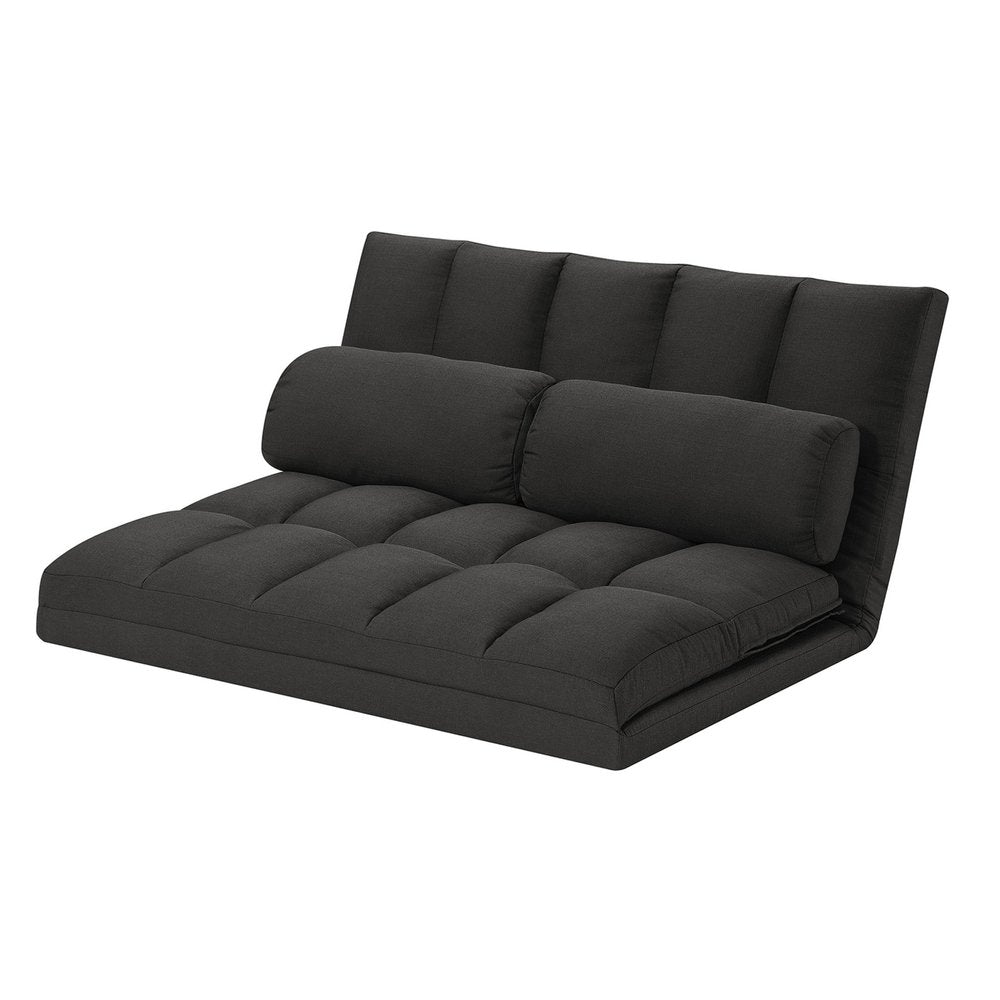 Sofá cama convertible tipo futón gris de 45" con cojines