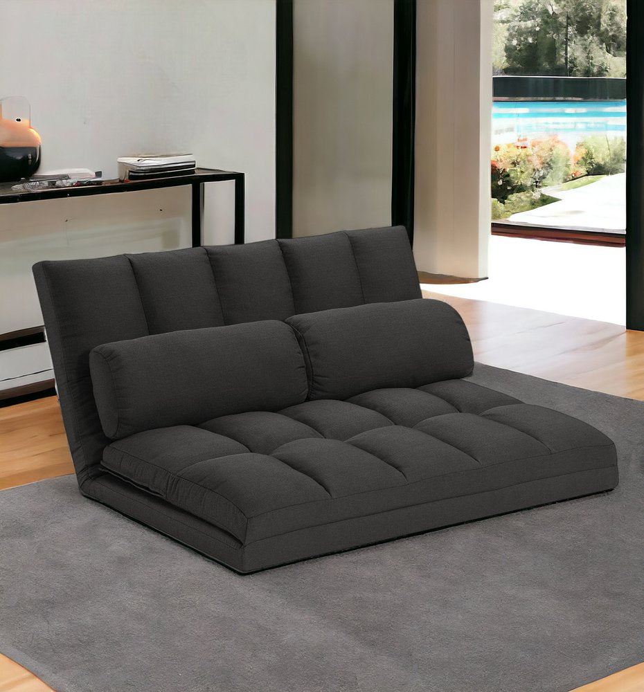 Sofá cama convertible tipo futón gris de 45" con cojines