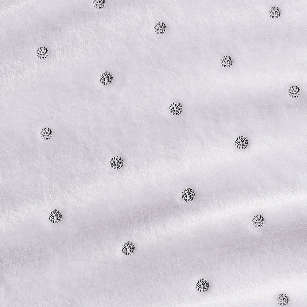 Twin Ivory Fleece Woven Polka Dots Plush Blanket