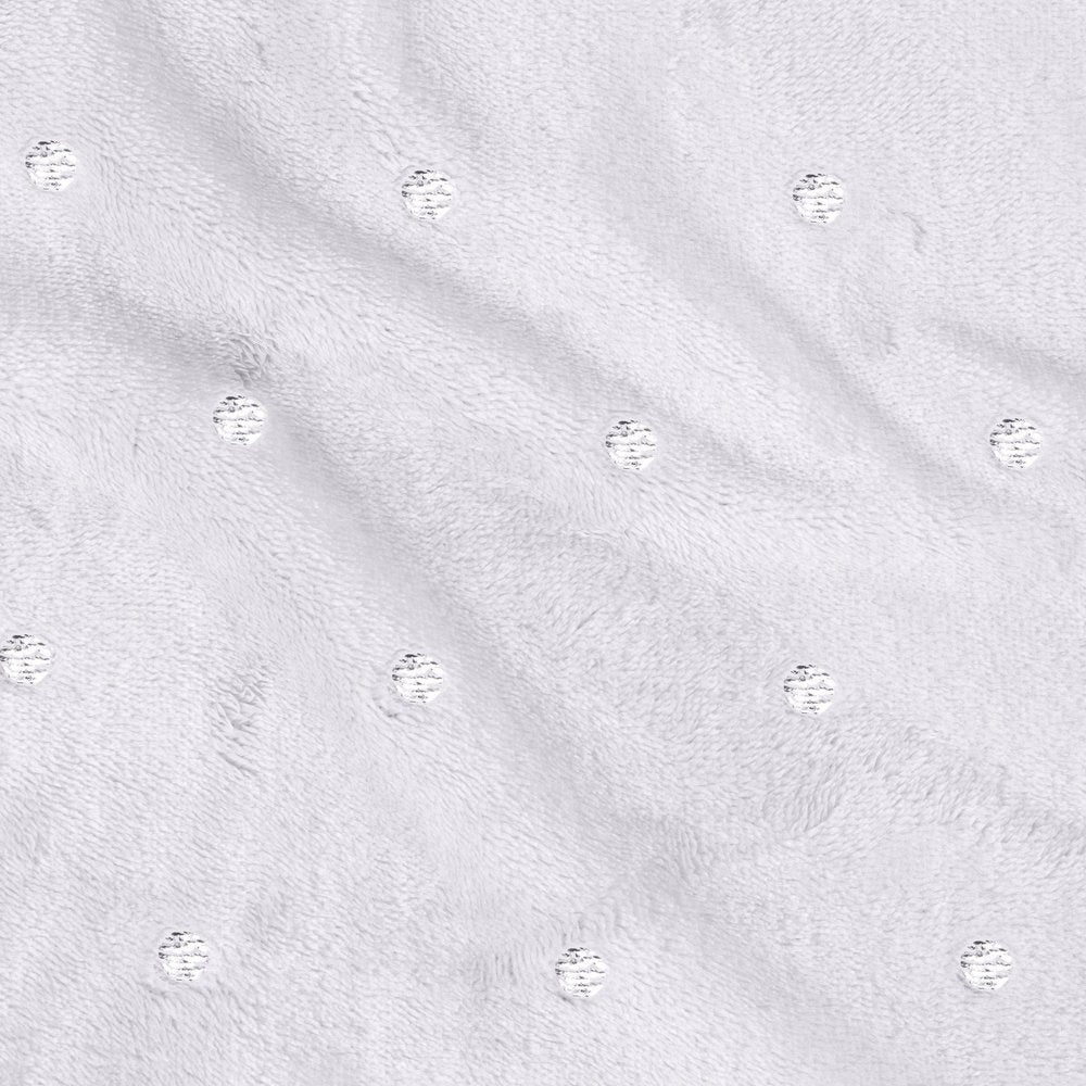 Twin Ivory Fleece Woven Polka Dots Plush Blanket