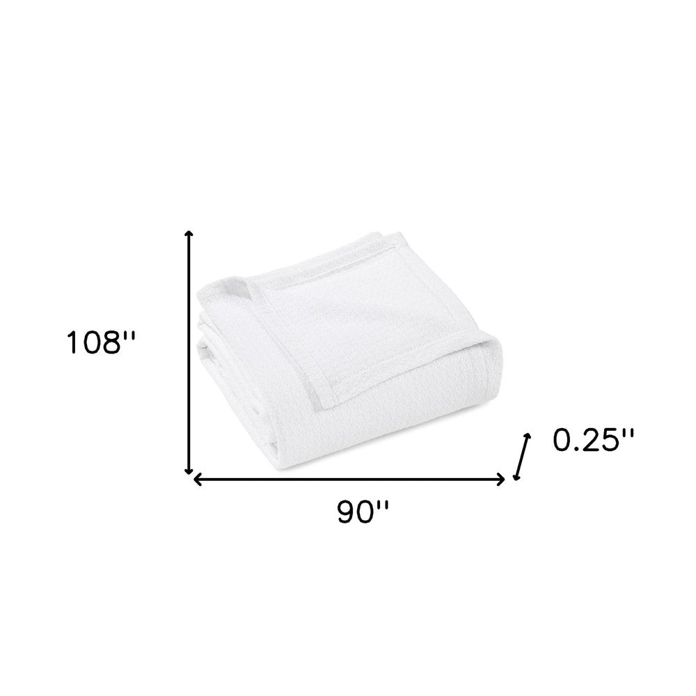 King White Cotton Waffle Weave Honeycomb Blanket