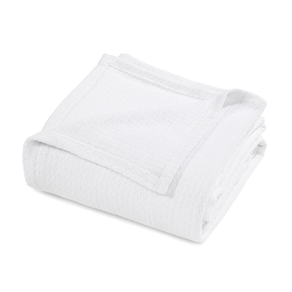 King White Cotton Waffle Weave Honeycomb Blanket