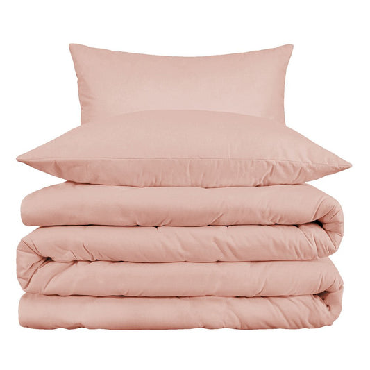 Juego de funda nórdica lavable de mezcla de algodón Blush King de 1000 hilos