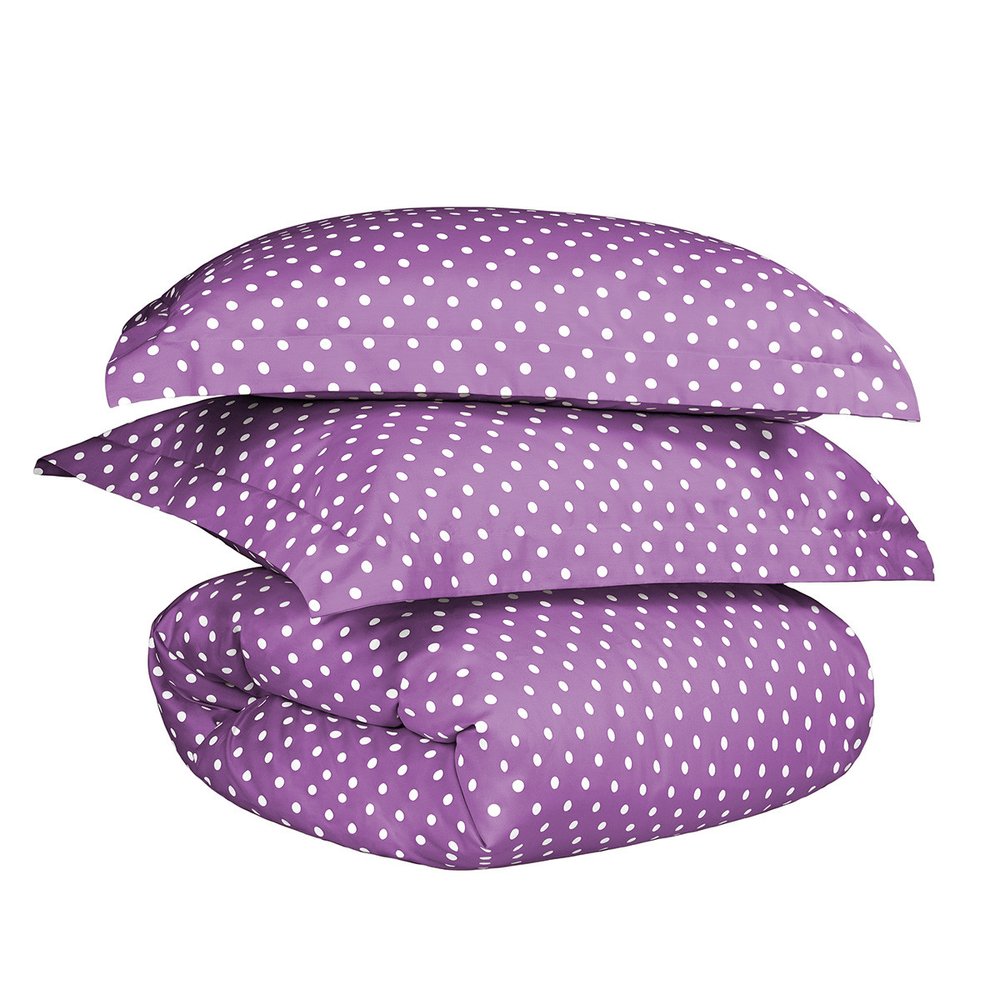 Juego de funda nórdica lavable de mezcla de algodón lila King de 600 hilos