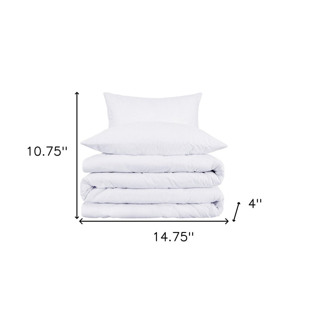Juego de funda nórdica lavable de mezcla de algodón blanco King de 1000 hilos