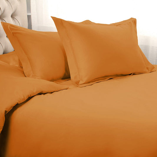 Juego de funda nórdica lavable de mezcla de algodón Orange Queen de 1200 hilos