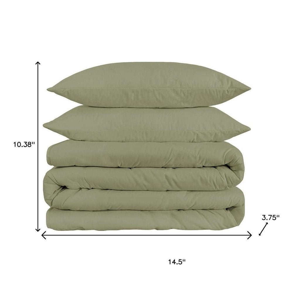 Juego de funda nórdica lavable de mezcla de algodón Sage Queen de 1200 hilos