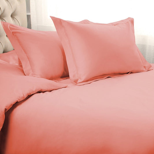 Juego de funda nórdica lavable de algodón de 1500 hilos color rosa polvoriento