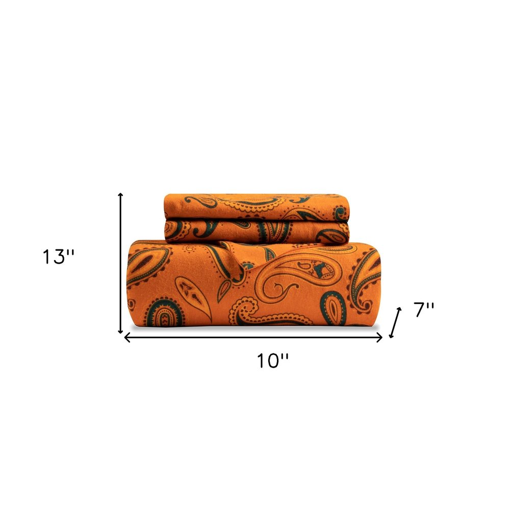 Juego de funda nórdica lavable de 0 hilos en mezcla de algodón azul y naranja Queen