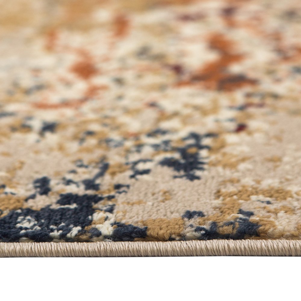 9' X 12' Orange and Black Abstract Power Loom Area Rug